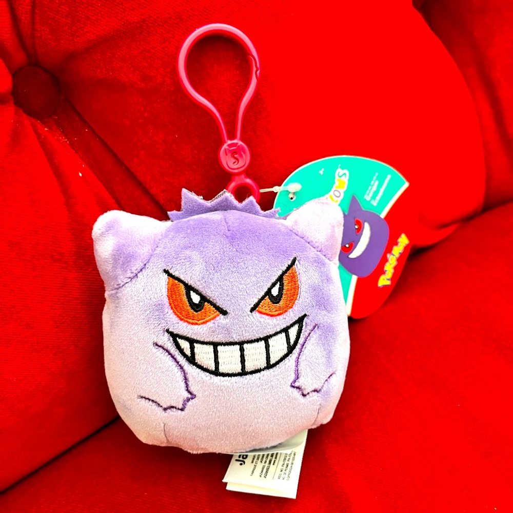 Gengar Purple Pokémon Plush Keychain Bag Charm NWT